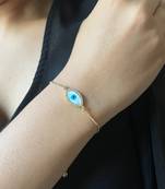 Marquise evil eye bracelet - gold plated