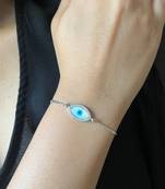 Marquise evil eye bracelet - silver plated