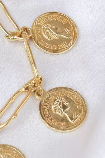 Handcrafted gold plated coin bracelet