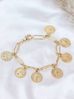 Handcrafted gold plated coin bracelet 3