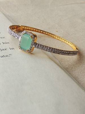 Elegant mint & cz stone openable bracelet 1
