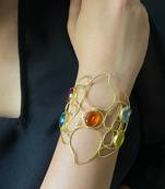 Western gold plated wired free size bracelet