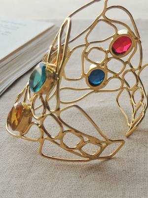 Western gold plated wired free size bracelet 3