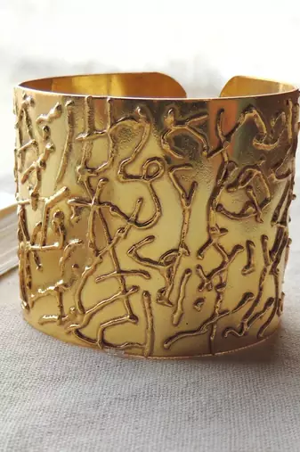 Golden funky free size bracelet