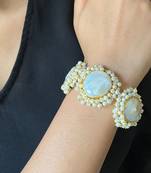 Stylish mop unshaped gold plated pearl bracelet