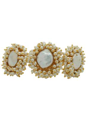 Stylish mop unshaped gold plated pearl bracelet 3