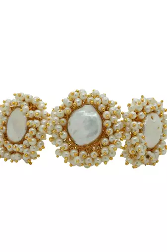 Stylish mop unshaped gold plated pearl bracelet