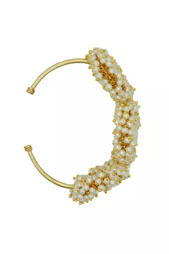 Stylish mop unshaped gold plated pearl bracelet