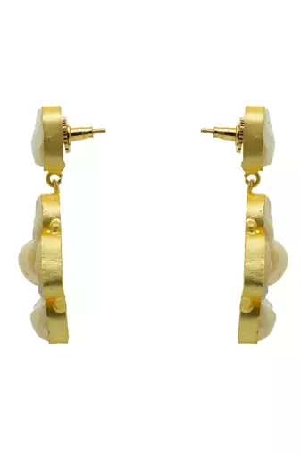 Handcrafted unshaped mop designer earring