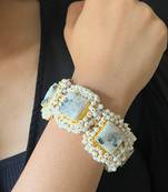 Natural durzi white and black bracelet