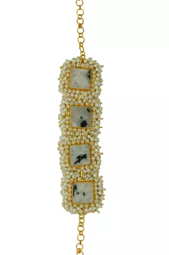 Natural durzi white and black bracelet