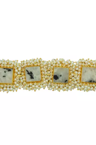 Natural durzi white and black bracelet
