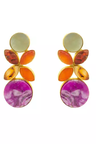 Natural stone designer earring