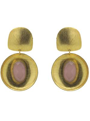 Designer gold plated light pink earring 3