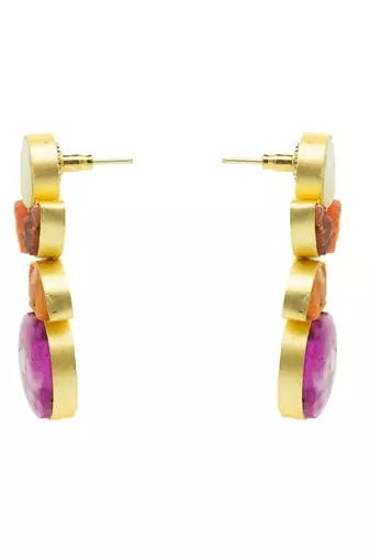 Natural stone designer earring
