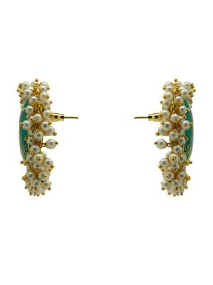 Hand-painted krishna gold plated studs 4