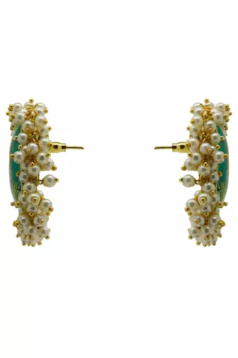 Hand-painted krishna gold plated studs