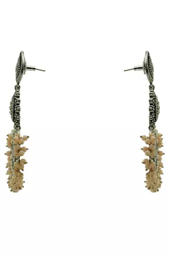 Silver plated handcrafted beads designer earring