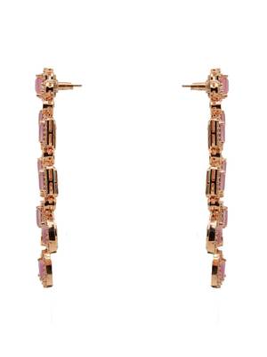 Designer rose-plated pink stone earring 5