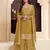 Yellow embroidered chinon palazzo suit