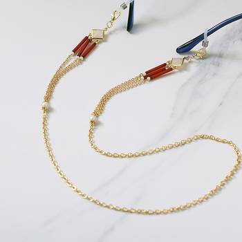 Red glass tube spectacles/air pods chain 1