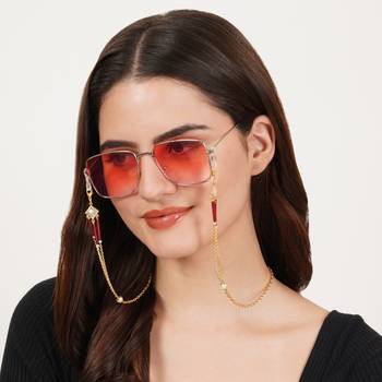 Red glass tube spectacles/air pods chain 2