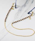 Lavender beads with golden coins spectacles/air pods chain