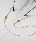 Blue glass tube evil eye shell spectacles/air pods chain