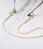 Green beads with golden ring spectacles/air pods chain