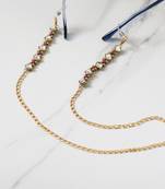 Kundan & purple beads spectacles/air pods chain