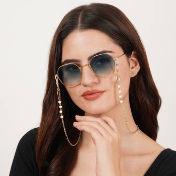 Green beads with golden ring spectacles/air pods chain 2