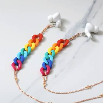 Crayon multi color spectacles/air pods chain 3