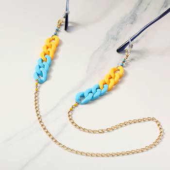 Minion theme blue & yellow spectacles/air pods chain 1