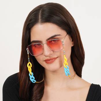 Minion theme blue & yellow spectacles/air pods chain 2