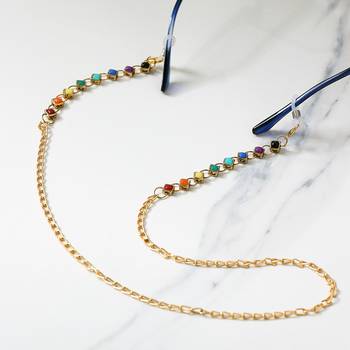 Multicolor rainbow spectacles/air pods chain 1