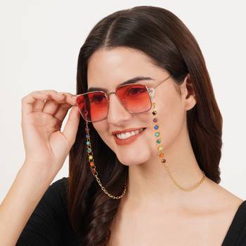 Multicolor rainbow spectacles/air pods chain 2