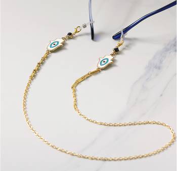 Hamsa evil eye spectacles/air pods chain 1