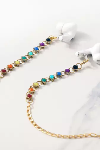 Multicolor rainbow spectacles/air pods chain