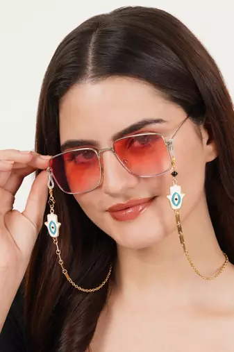 Hamsa evil eye spectacles/air pods chain