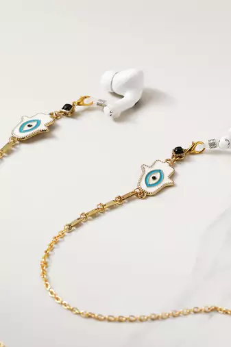 Hamsa evil eye spectacles/air pods chain