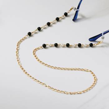 Black & white beads monochrome spectacles/air pods chain 1