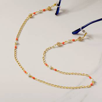 Pretty peach with golden mesh spectacles/air pods chain 1