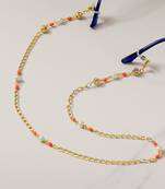 Pretty peach with golden mesh spectacles/air pods chain