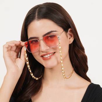 White pearls with gloden links spectacles/air pods chain 2