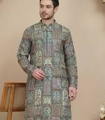 Multicolor embroidered kurtas for men