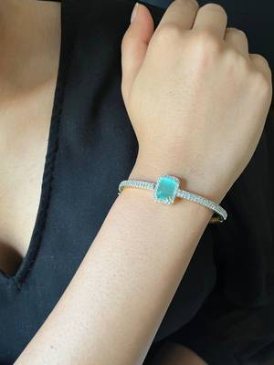 Elegant mint & cz stone openable bracelet 3