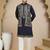 Blue embroidered waistcoat and kurta pyjama for men