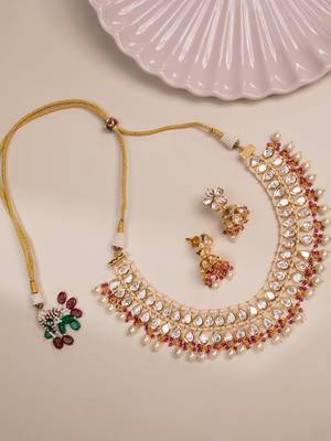 Kundan polki choker necklace set 3