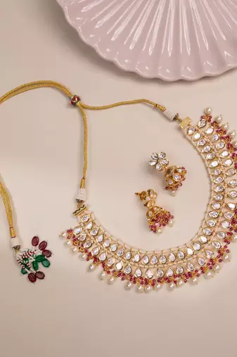 Kundan polki choker necklace set