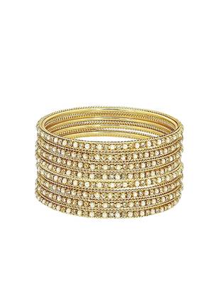 9blings set of 8 gold plated cz beads studded bangle set 2